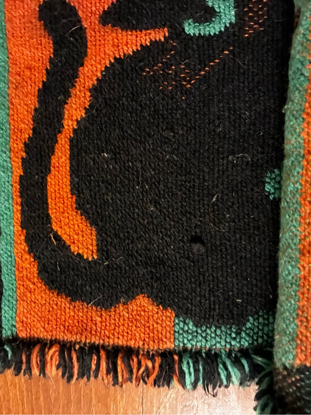 Vintage Halloween Woven Tapestry Placemats Lot of 5 Black Cat Jack O Lantern BAT